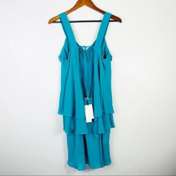 MM COUTURE BY MISS ME Turquoise Ruffled Dress New Medium - Picture 6 of 11